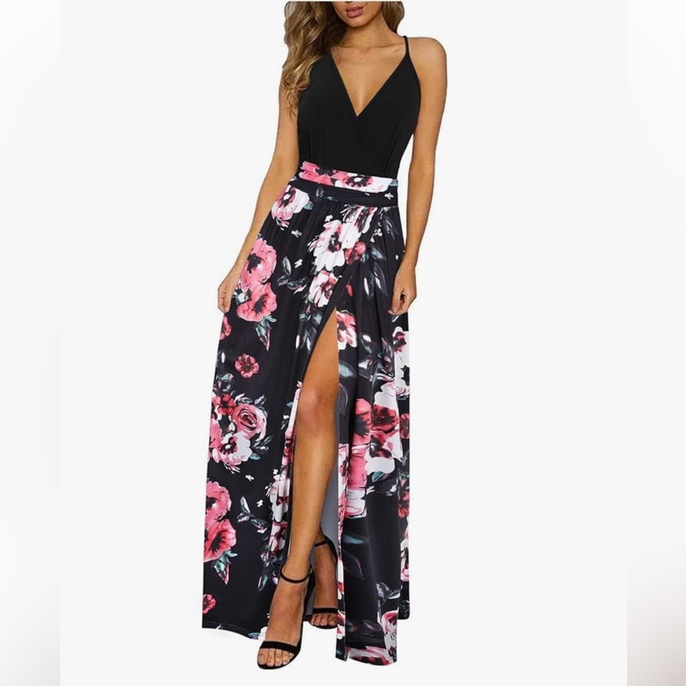Newshows Floral Print Maxi Dress